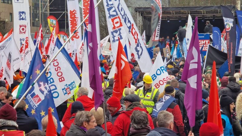 Демонстрация профсоюзов в Брюсселе