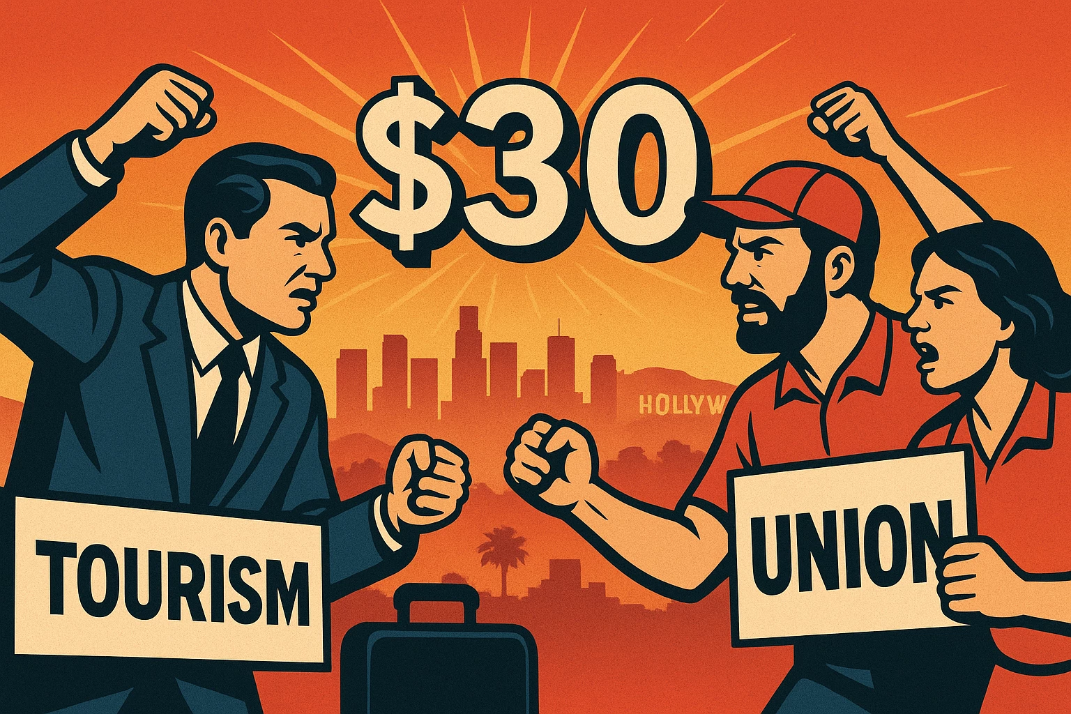 Битва за 30 долларов: Лос-Анджелес на линии огня между профсоюзами и туристическим бизнесом