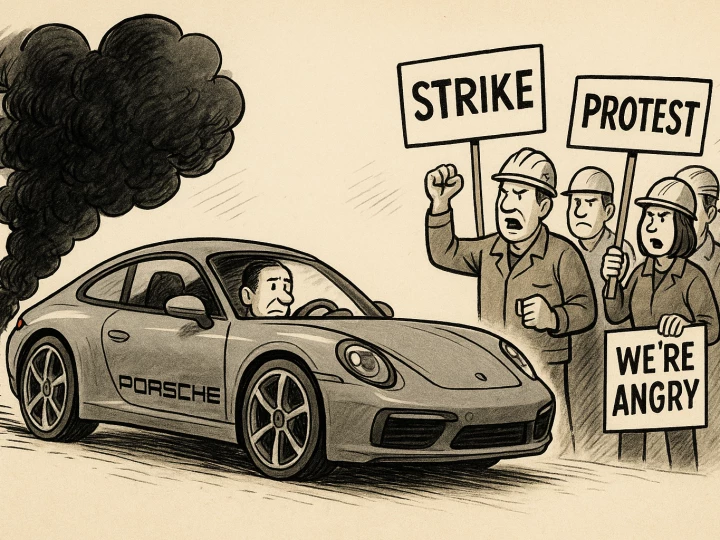 Porsche теряет мощность, а профсоюзы заводят мотор протеста