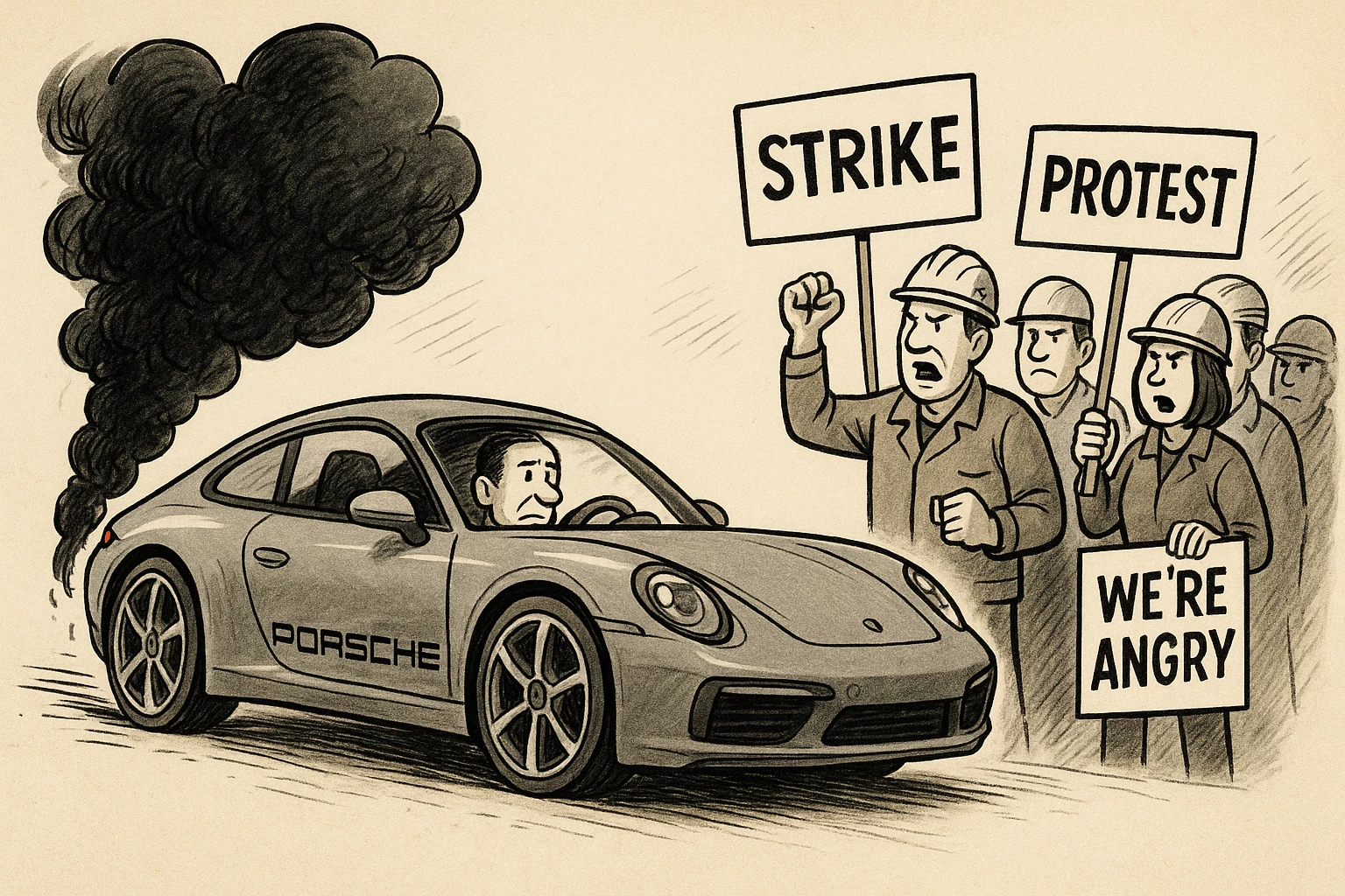 Porsche теряет мощность, а профсоюзы заводят мотор протеста Porsche теряет мощность, а профсоюзы заводят мотор протеста