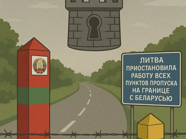 Замок на белорусско-литовской границе