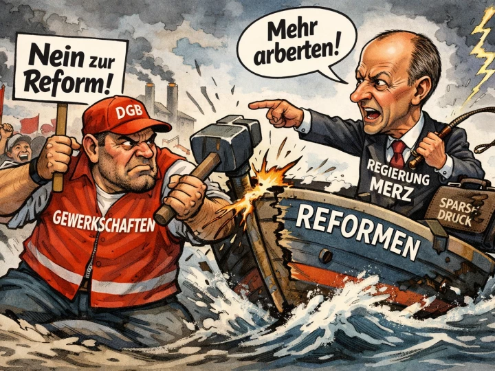 Профсоюзы Германии против реформ правительства Мерца