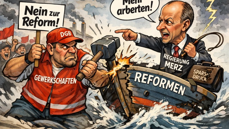 Профсоюзы Германии против реформ правительства Мерца