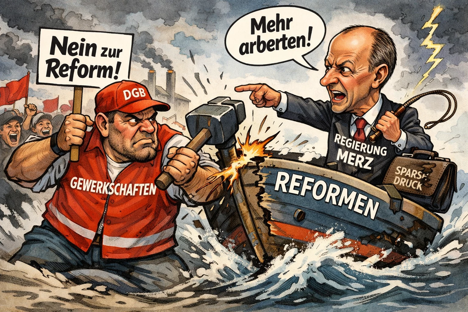 Профсоюзы Германии против реформ правительства Мерца
