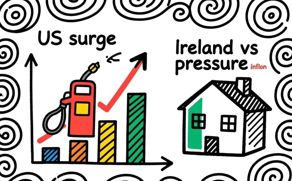 Бензиновый скачок против жилищного давления: мартовский анализ инфляции в США и Ирландии