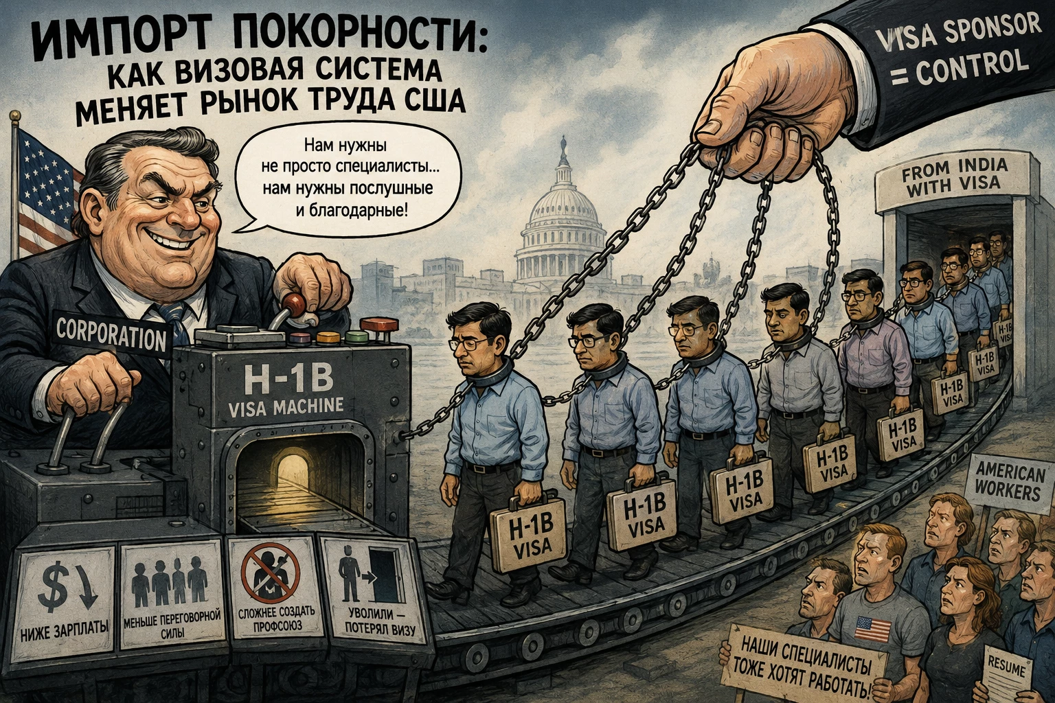 Импорт покорности: как визовая система меняет рынок труда США