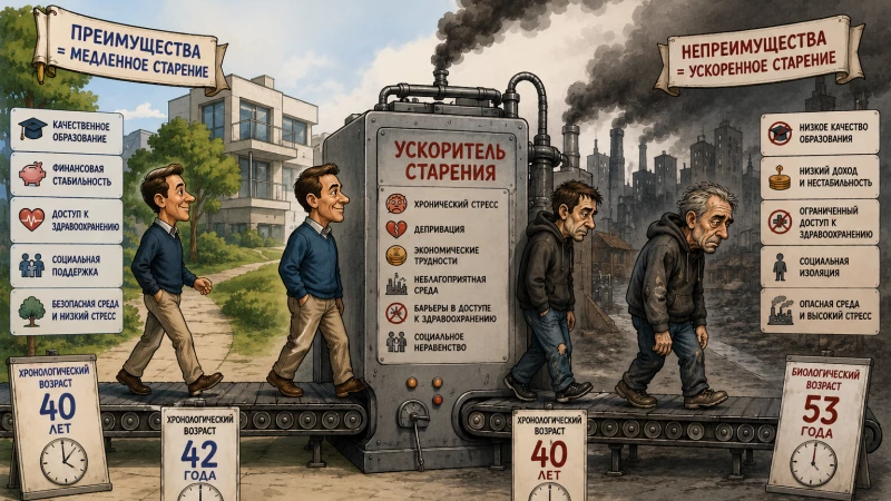 Социальное неравенство ускоряет биологическое старение