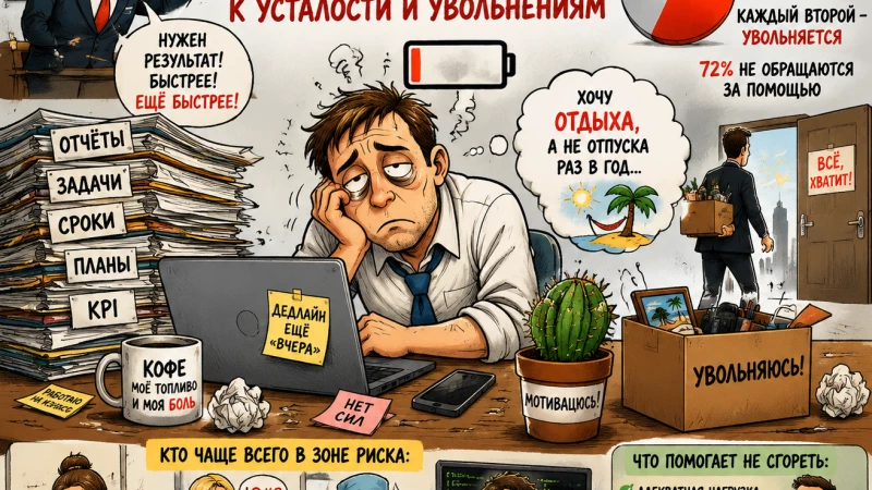 Выгорание по-русски: почему работа в России всё чаще приводит к усталости и увольнениям