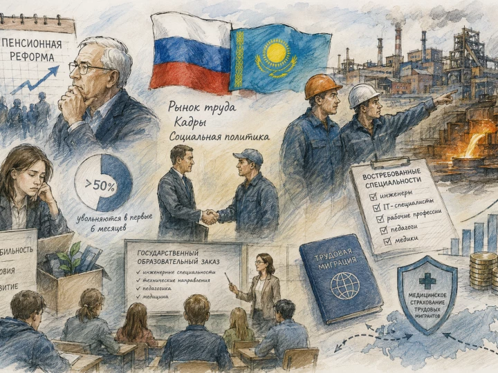 Россия и Казахстан: главные события месяца в сфере труда и социальной политики