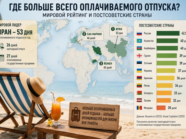 Отпуск по-максимуму: кто в лидерах?