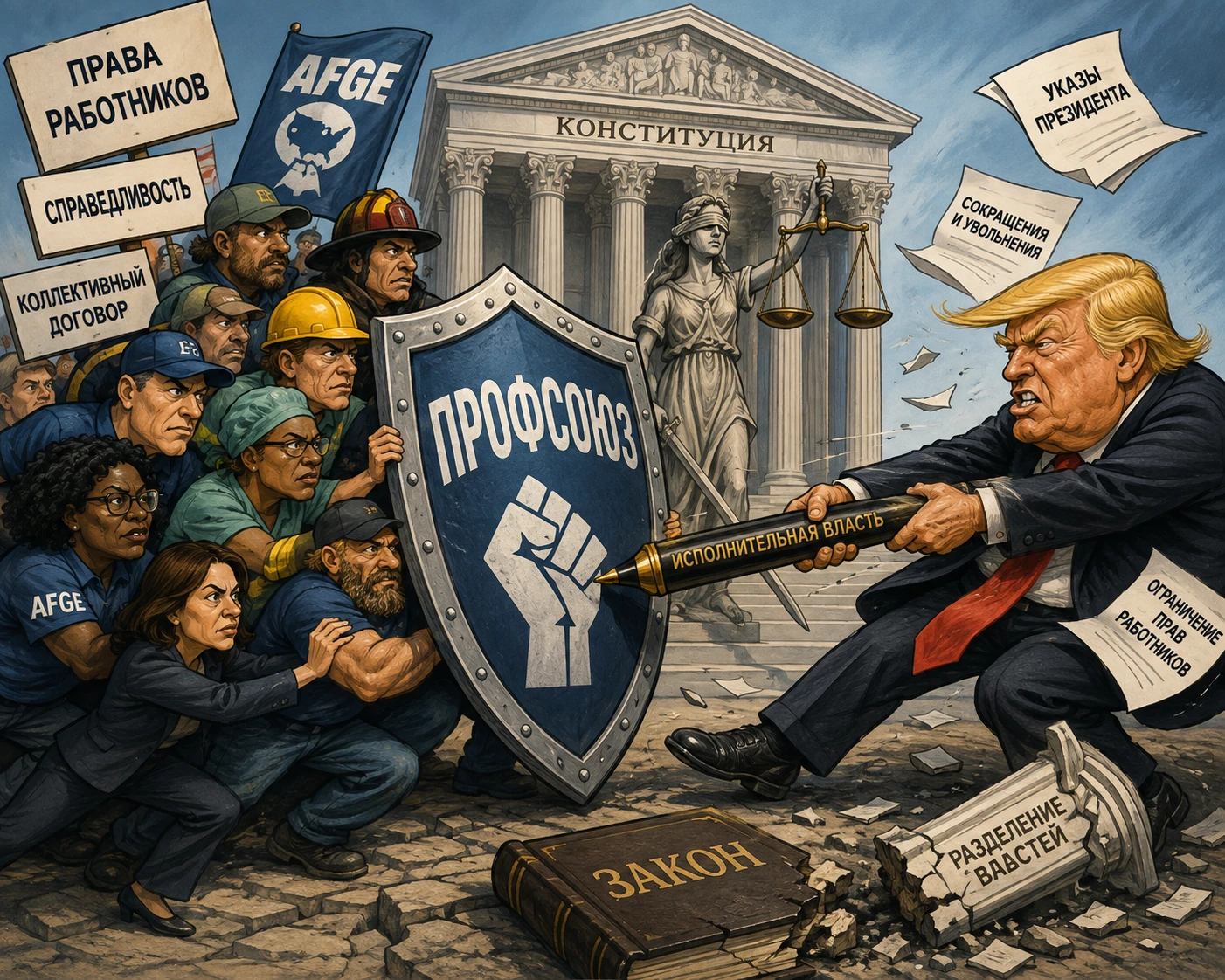 Профсоюзы против Трампа: битва за власть и право